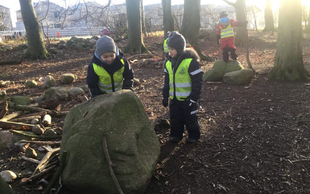 Solen. Vinterlek i skogsdungen