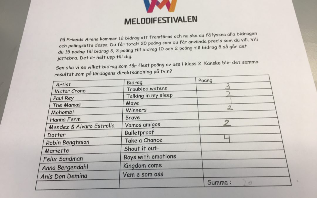 Melodifestivalen.