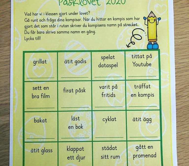Påsklovsbingo!