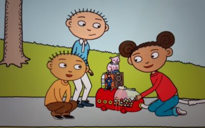 Skrattmaskiner med uppfinnarJohanna